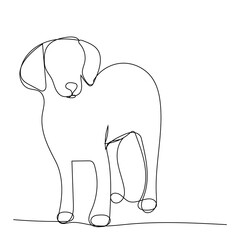 Fototapeta premium vector, on a white background, dog in one continuous line drawing