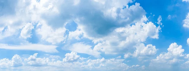 Foto op Plexiglas sky panorama.Panoramic shot of a beautiful cloudy sky. © Yingyaipumi