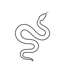 Snake outline. Isolated snake on white background