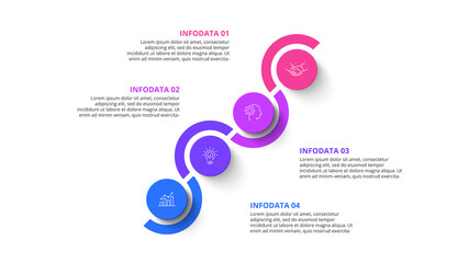 Four circles infographic elements. Business template for presentation. Vector flowchart concept with 4 options or steps.