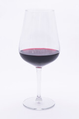 glass of red wine isolated on white background