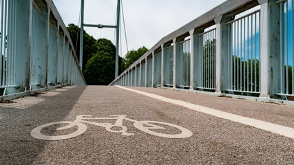 Shared cycle route / path over a bridge in an inner city.