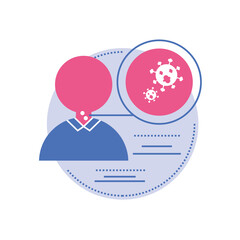 infographic of man with symptoms of coronavirus