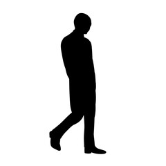 black silhouette of a man walking