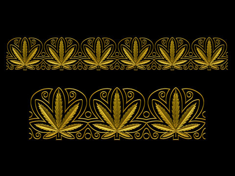 Ornament. Straight segment, combinable with a fourtyfive or ninety degree curve version, which can be found with the search term Cannabis