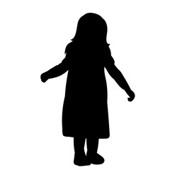 vector, isolated, on a white background black silhouette girl, child