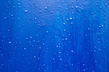 Naklejka na ściany i meble raindrops, drops on metal, rain