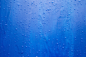 Naklejka na ściany i meble raindrops, drops on metal, rain