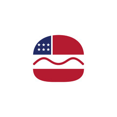 American burger vector logo design. Logo for fast food restaurant and cafe.