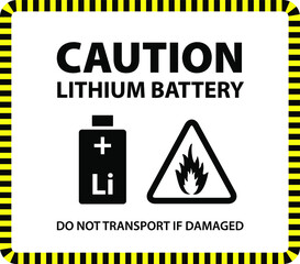 A lithium ion or lithium metal hydride battery shipment caution label.