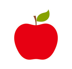 Red apple with leaf icon.