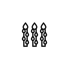 Asparagus vector icon in linear, outline icon isolated on white background