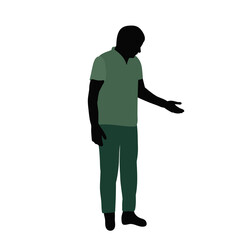 silhouette of a man in colored clothes
