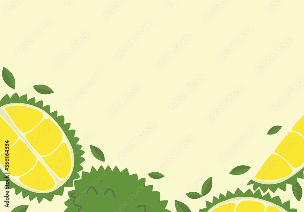 Sticker banner durian with yellow and green color