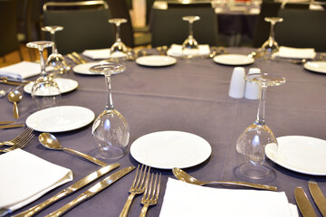 Table setting for a wedding party