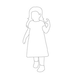 vector, isolated, on a white background, outline sketch child, icon
