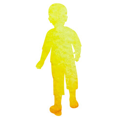 white background, watercolor silhouette of a child