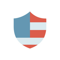 Shield USA flag icon. Simple color vector elements of America icons for ui and ux, website or mobile application