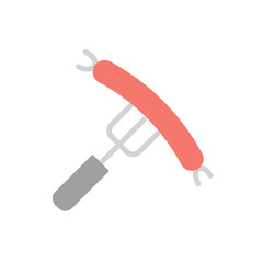 Food fork sausage icon. Simple color vector elements of America icons for ui and ux, website or mobile application