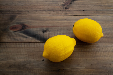 lemon on wood background, organic food
