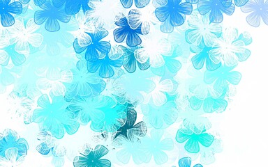 Light Green vector doodle texture with flowers