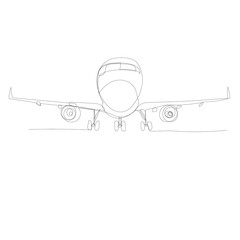 airplane drawing in one continuous line