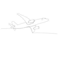airplane drawing in one continuous line