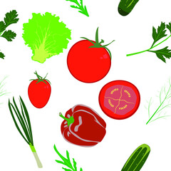 vegetables seamless pattern flat design illustration