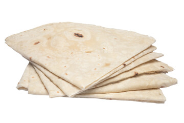Pita bread isolated on white background. Pita bread. National cuisine.