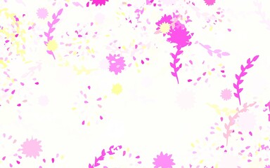 Light Pink, Yellow vector elegant background with flowers