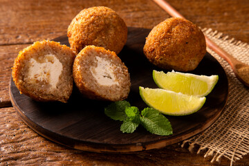 Potato Kibbeh - Middle Eastern minced dry curd wheat fried snack made with potato. Also popular party dish in Brazil (kibe)
