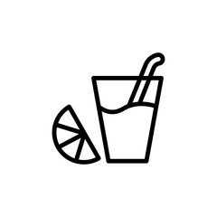 Drink glass orange icon. Simple line, outline vector elements of alternative medicine icons for ui and ux, website or mobile application
