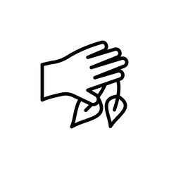 Hand herb leaf icon. Simple line, outline vector elements of alternative medicine icons for ui and ux, website or mobile application