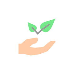 Herbal hand leaf icon. Simple color vector elements of alternative medicine icons for ui and ux, website or mobile application