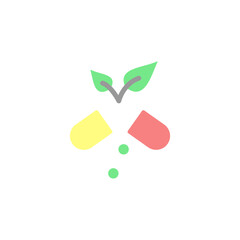 Herbal medicine leaf icon. Simple color vector elements of alternative medicine icons for ui and ux, website or mobile application