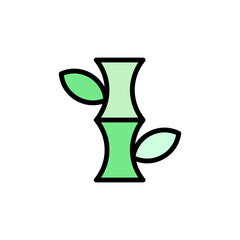Bamboo botanical nature icon. Simple color with outline vector elements of alternative medicine icons for ui and ux, website or mobile application