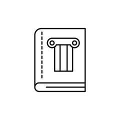 book, column icon. Simple line, outline vector elements of archeology for ui and ux, website or mobile application