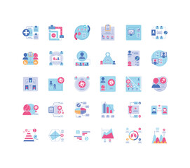 set of icons healthcare infographics