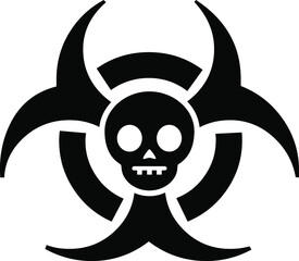 Warning symbol: Biohazard / Infection Hazard with Skull