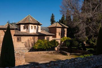 Fototapeta na wymiar Dans les jardins de l'Alhambra