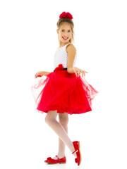 Cute little girl, full length studio portrait