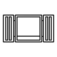 Open cargo container icon. Outline open cargo container vector icon for web design isolated on white background