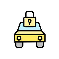 car lock icon. Simple color with outline vector elements of bankruptcy icons for ui and ux, website or mobile application