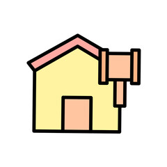 house hammer icon. Simple color with outline vector elements of bankruptcy icons for ui and ux, website or mobile application