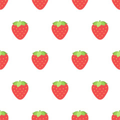 Strawberry pattern on white background vector illustration design seamless wallpaper