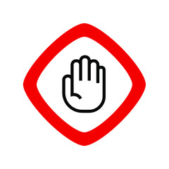 hand holding stop sign