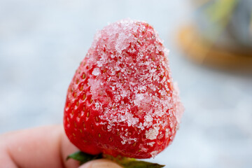 close up of a strawberry