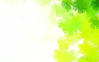 Light Green, Yellow vector elegant template with flowers