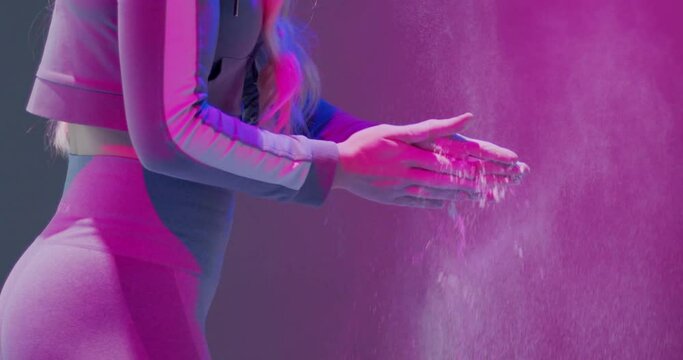Clapping hands with chalk