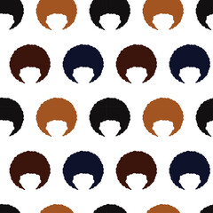 seamless pattern with people with afro hairstyle. multi-colored hair. black lives matter